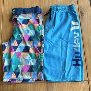 Pair of 2 boys swim trunks - Hurley and Art Class